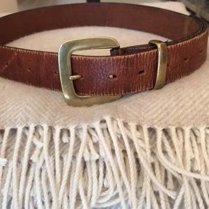 GAP Brown Leather Belt with Gold Buckle